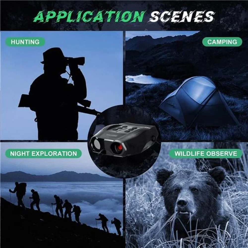 Infrared Night Vision Goggles 1312ft/400m Viewing Range with Camera 1080p  Video